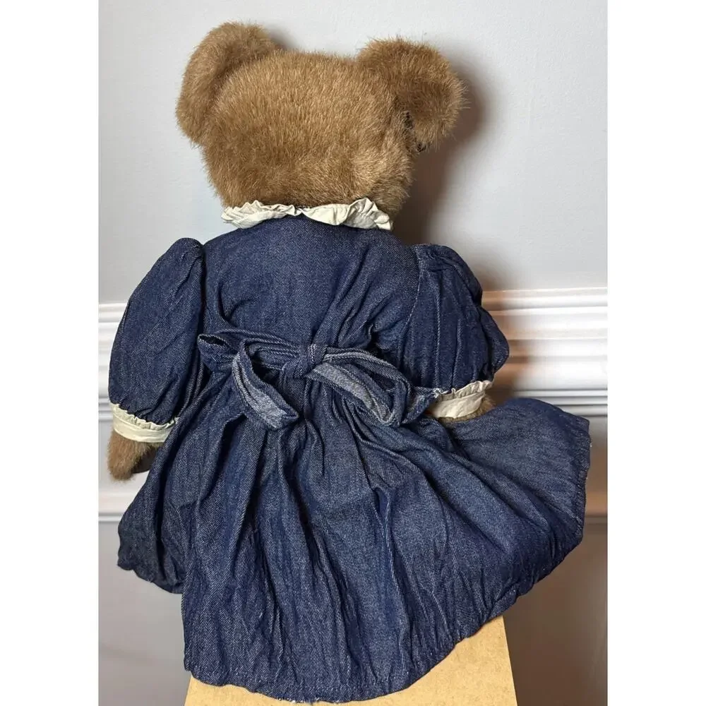 Boyds Bears Clarissa 18”Jointed Teddy Bear Denim Dress Archive Collection